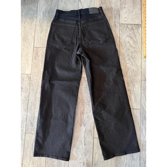 Madewell Perfect Vintage Wide Leg Jean 27 Black DM7541 High Rise Denim Womens - Picture 2 of 14